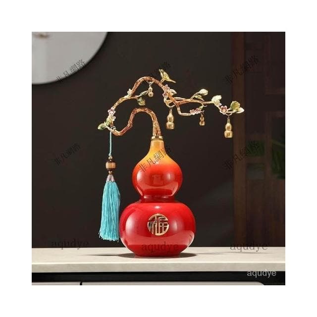 陶瓷葫蘆擺件 招財擺飾 風水擺飾  福祿如意擺件 傢居擺設 創意居傢 公司擺件 招財 納福 開幕送禮 入厝禮物
