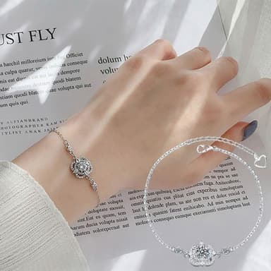 【LEESA】手鏈\高級飾品\女手環\小禮物\S925\莫桑石手鍊\手飾\女生禮物\情人節禮物\鈍銀手鏈\女生手鏈