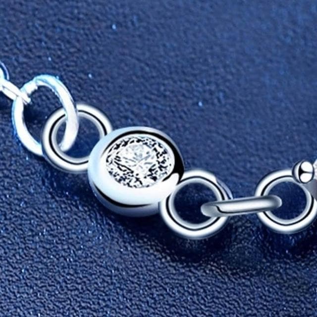【LEESA】手鏈\高級飾品\女手環\小禮物\S925\莫桑石手鍊\手飾\女生禮物\情人節禮物\鈍銀手鏈\女生手鏈