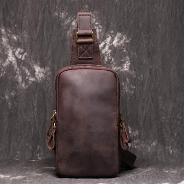 【巴黎精品】紐約精品 父親節禮物 現貨+預購 真皮胸背包胸包真皮革側背包隨身包包-復古頭層牛皮單肩男包包2色a1js22