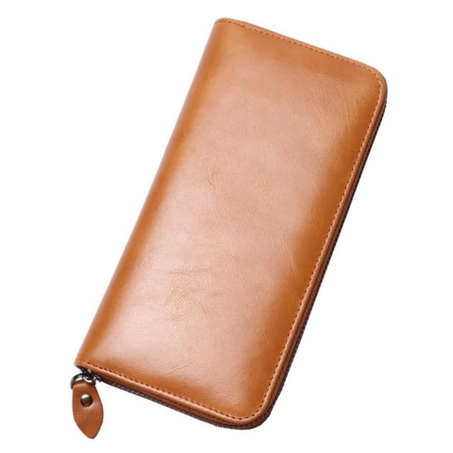 【巴黎精品】紐約精品 父親節禮物 現貨+預購 真牛皮長夾真皮錢包短夾卡夾手拿包-復古油蠟皮大容量男女包包4色a1js34