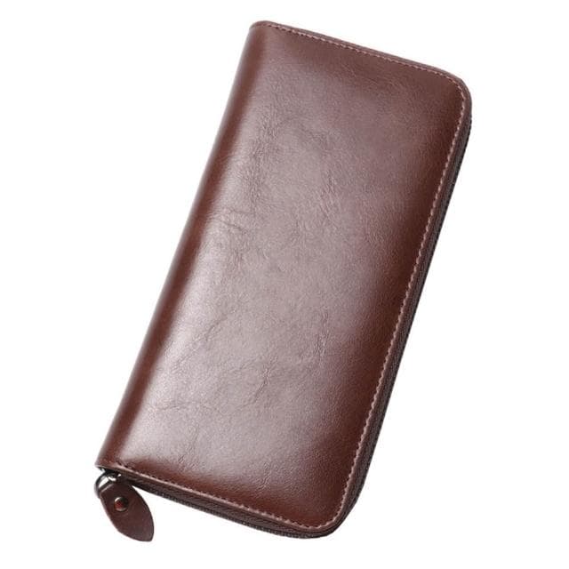 【巴黎精品】紐約精品 父親節禮物 現貨+預購 真牛皮長夾真皮錢包短夾卡夾手拿包-復古油蠟皮大容量男女包包4色a1js34