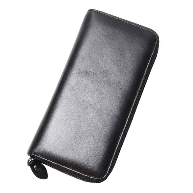 【巴黎精品】紐約精品 父親節禮物 現貨+預購 真牛皮長夾真皮錢包短夾卡夾手拿包-復古油蠟皮大容量男女包包4色a1js34