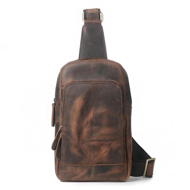 【巴黎精品】紐約精品 父親節禮物 現貨+預購 真皮胸背包胸包真皮革側背包隨身包包-復古頭層牛皮單肩男包包2色a1js38