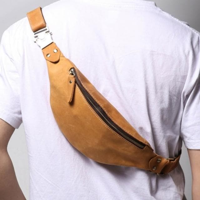 【巴黎精品】紐約精品 父親節禮物 現貨+預購 真皮胸背包胸包真皮革側背包隨身包包-頭層牛皮復古多功能男包包a1js88