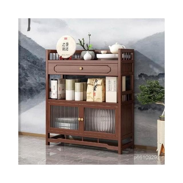 茶水櫃辦公室茶葉櫃子置物架客廳泡茶臺桌邊櫃茶室茶具收納儲物櫃