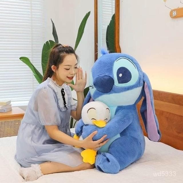 史迪仔抱鴨子玩偶寶貝公仔史迪奇毛絨玩具布娃娃情人節生日禮物