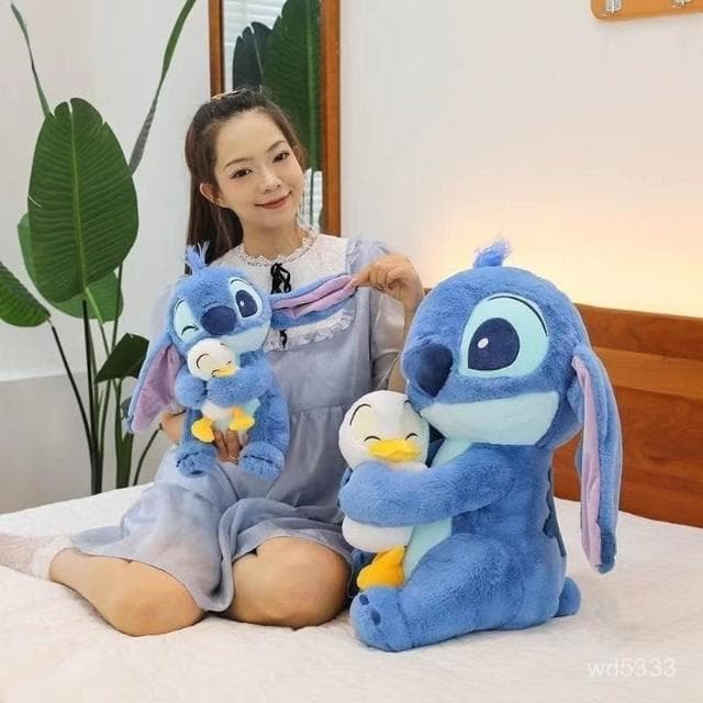 史迪仔抱鴨子玩偶寶貝公仔史迪奇毛絨玩具布娃娃情人節生日禮物