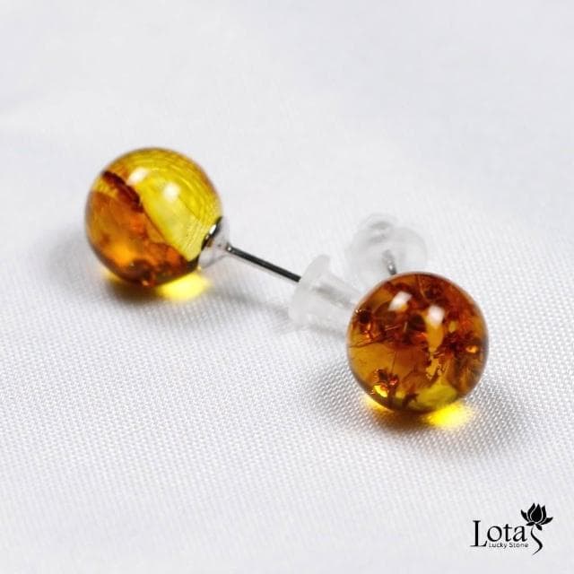 琥珀精靈 Lotas 波羅的海花珀 耳針式耳飾 限時特惠