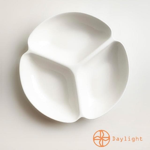 【Daylight】26.7cm陶瓷三格盤1入3格盤 3隔盤 分隔盤 水果盤 炸物盤 陶瓷盤 盤子 可微波 分隔盤 沙拉盤