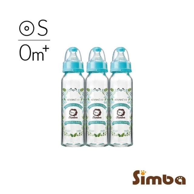 【Simba 小獅王辛巴】蘿蔓晶鑽標準玻璃大奶瓶3支組 240ml -新生兒托斯卡尼陽光笑臉組