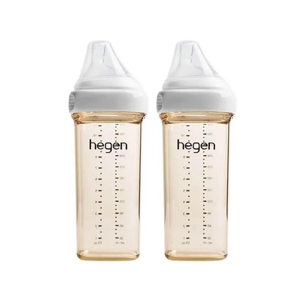 【hegen】金色奇蹟PPSU多功能方圓型寬口奶瓶 150/240/330ml 雙瓶組 四色不含塑化劑/不含雙酚A/不含甲醛