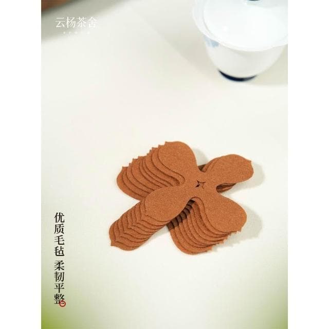 毛氈茶杯隔墊主人杯防滑蓋碗防磕碰茶杯墊便攜功夫茶具收納配件