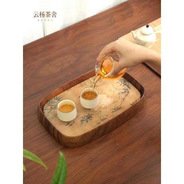 胡桃木茶盤芳圓幹泡臺大號家用功夫茶具實木泡茶海特別好看的茶臺