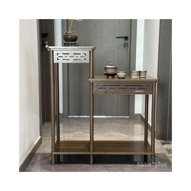 花架 新中式高低置物架 加寬客廳落地2024新款階梯花幾魚缸架子 落地式弔蘭架 仿古花幾 植物架 聚寶盆架 盆栽架