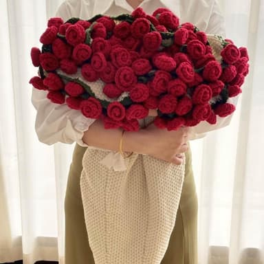 玫瑰花束成品毛毯編織手工午睡毯子成品送閨蜜朋友女朋友生日禮物