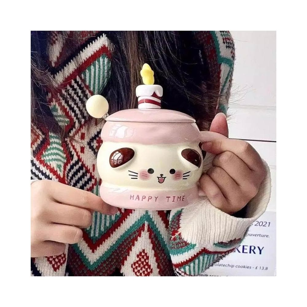 漫生活ins可愛馬克杯少女心高顔值陶瓷杯帶蓋勺咖啡杯生日禮物情侶有蓋