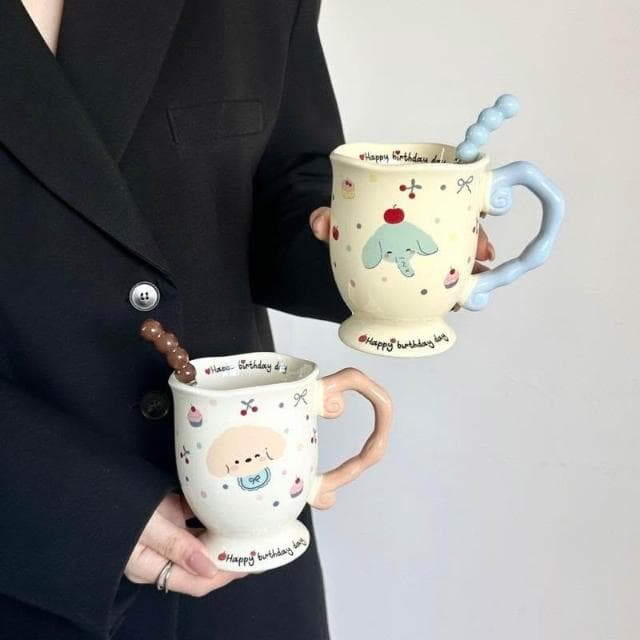 漫生活ins小象馬克杯高顔值杯子陶瓷情侶水杯女生生日禮物伴手禮品