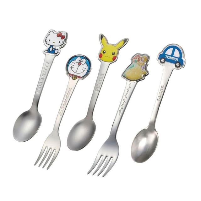 【Skater】日本 兒童餐具 不鏽鋼 餐具 兒童湯匙 兒童叉子 湯匙 叉子 皮卡丘 哆啦A夢 公主 KITTY TOMICA