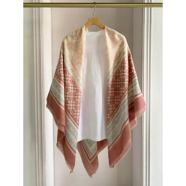 梵花 小格子亞麻圍巾女夏季新款防曬大方巾薄款絲巾空調房外搭披肩