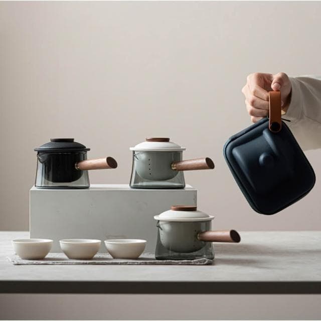 悠然側把壺快克杯 /附旅行收納包(旅行茶具 隨身泡茶組 泡茶 簡易泡茶 茶器套組)