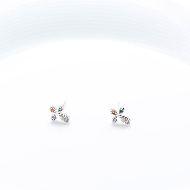 【Angel & Me】微鑲 彩鑽 十字架 s925 純銀耳環 耳夾 生日禮物