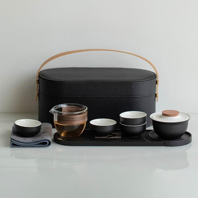 粗陶旅行茶具組/附精美收納盒(泡茶組 茶具 旅行茶具 茶器套裝)