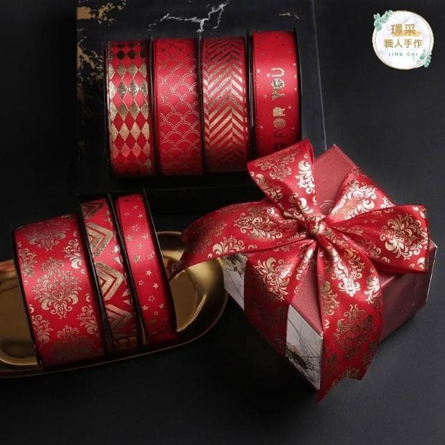 【璟采職人】紅色緞帶 囍字緞帶 婚禮緞帶 婚慶緞帶 春節緞帶 喜慶緞帶 捧花緞帶 喜字緞帶 婚禮小物 新年緞帶 春節