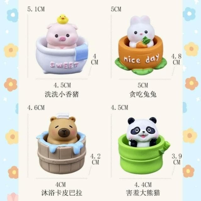 萌寵搖頭擺件｜微景觀 卡皮巴拉 水豚 搖頭擺件 桌面裝飾 交換禮物 中控台擺件 辦公室裝飾品 兔子 小豬 舒壓擺件