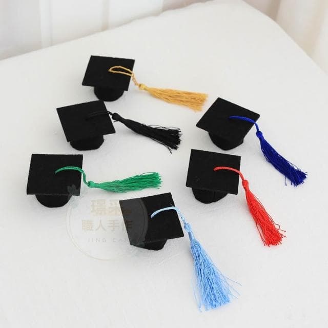 【璟采職人】迷你畢業帽 畢業禮物 DIY 節慶派對用品 蛋糕裝飾 迷你學士帽 學士帽 畢業帽金莎棒 手作畢業帽 金莎裝飾