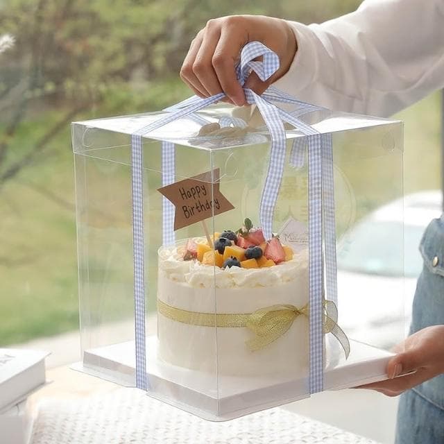 【璟采職人】透明蛋糕盒 蛋糕盒 PET食品級 紙蓋蛋糕盒 透明盒 DIY禮盒 生日禮物 禮物盒 包裝盒 塑膠盒 花禮