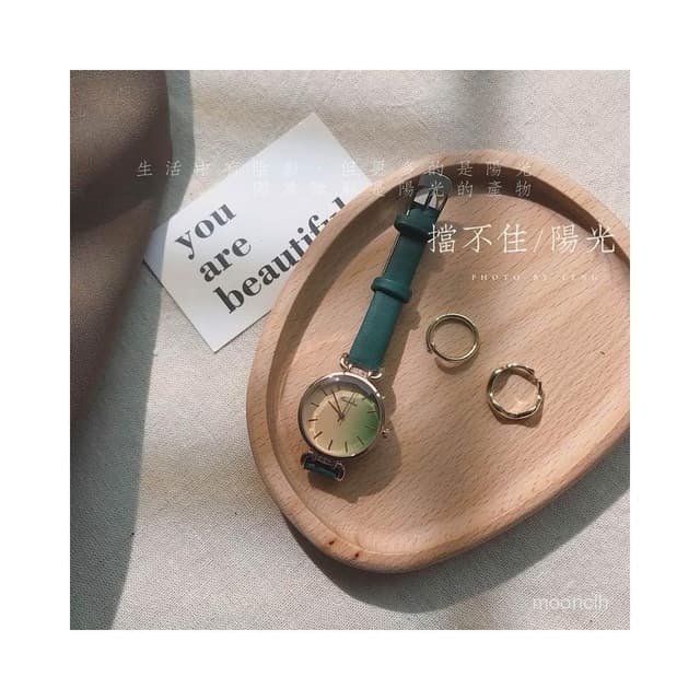 偉偉有道 手錶女款學生簡約氣質文藝時尚輕奢漸變色山茶花高顔值高級感手錶
