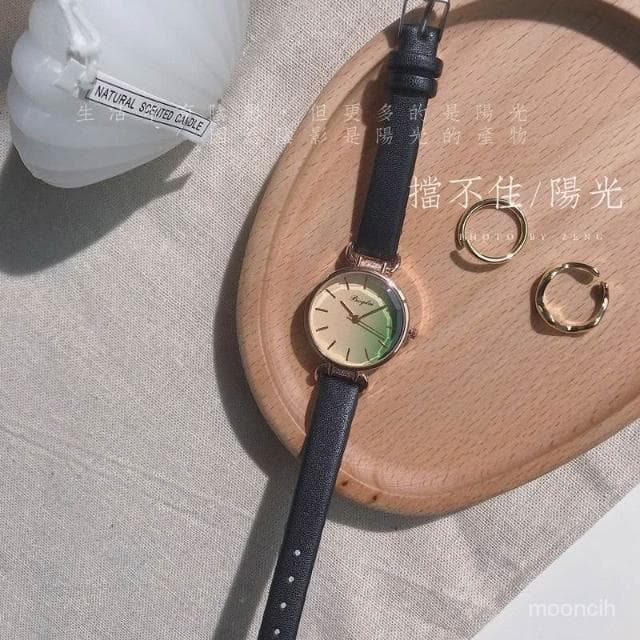 偉偉有道 手錶女款學生簡約氣質文藝時尚輕奢漸變色山茶花高顔值高級感手錶