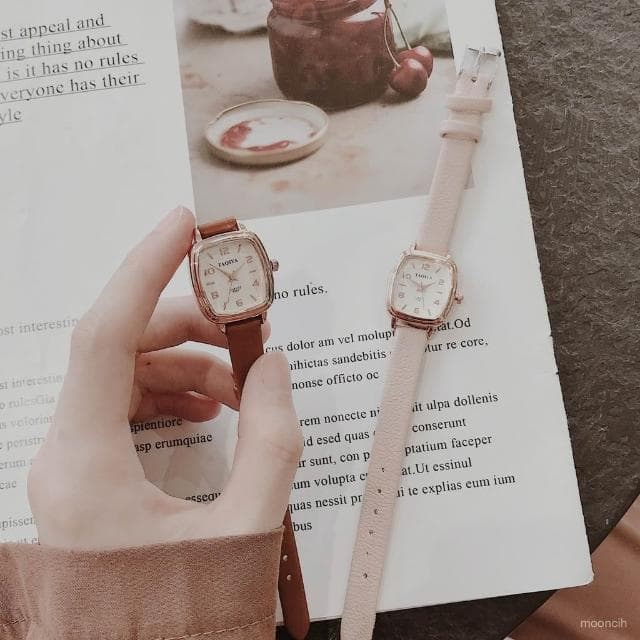 偉偉有道 女士手錶英國小衆女款學生高級ins風森係方形輕奢高級顯白石英錶