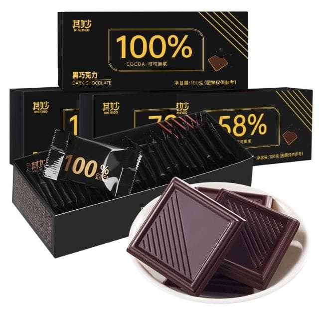 嘴饞甄選 100%純黑巧剋力純可可脂無糖精黑巧健身小零食俄羅斯風味送禮闆塊