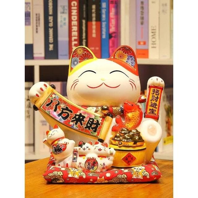 日本招財貓擺件開業自動招手店鋪前臺禮物發財入戶大吉大利家居