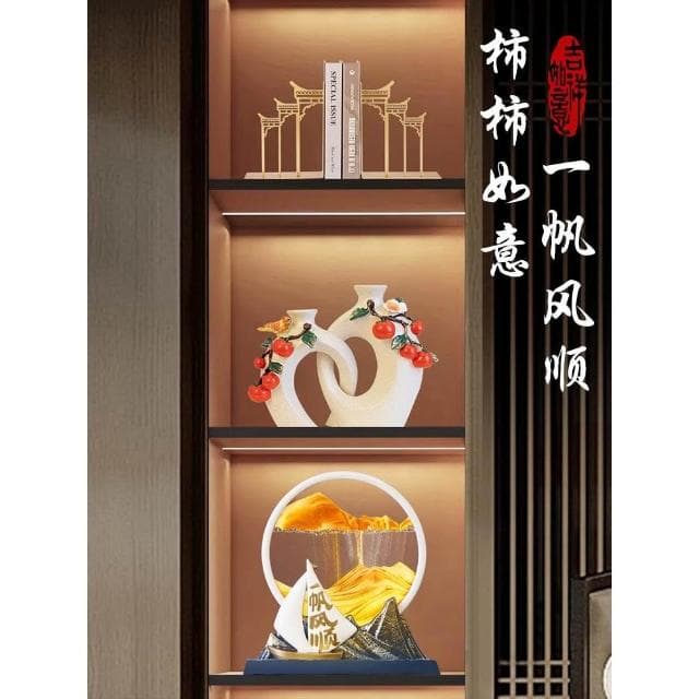 一帆風順帆船流沙畫擺件創意沙漏客廳辦公室裝飾品紀念品畢業禮物