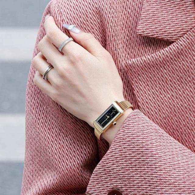 【MoonDy】手錶 石英錶 小錶盤 鋼帶手錶 氣質手錶 女士腕錶 韓版手錶 時尚百搭 簡約 優雅 高級感 送女生