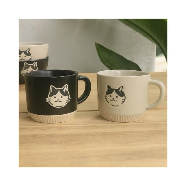 復古 粗陶 馬克杯 釉下彩 手繪 小貓 陶瓷 辦公室 咖啡杯 水杯 家用 送禮 禮物 交換禮物 聖誕禮物 情人節 情侶