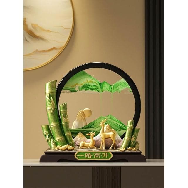 節節高升流沙畫擺件高級感客廳招財鹿辦公室裝飾開業禮物喬遷禮品