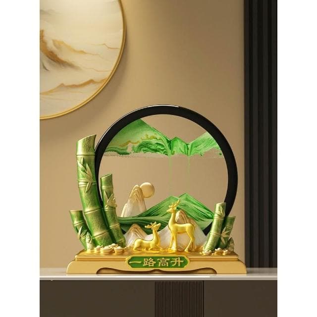 節節高升流沙畫擺件高級感客廳招財鹿辦公室裝飾開業禮物喬遷禮品