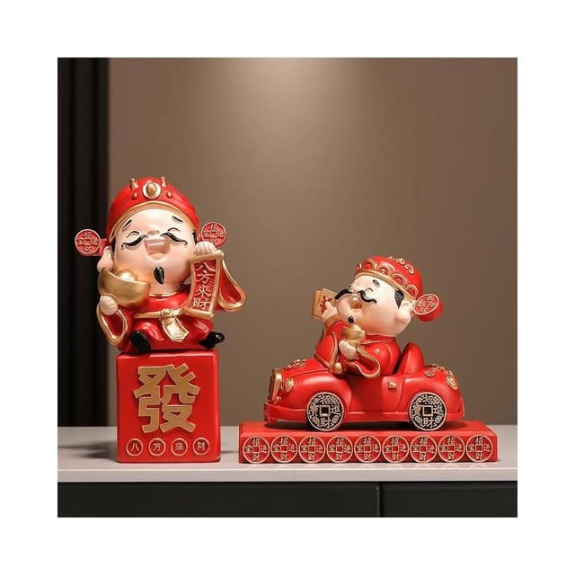 招財財神爺擺件新中式客廳玄關辦公室擺設客廳喬遷店鋪開業禮物