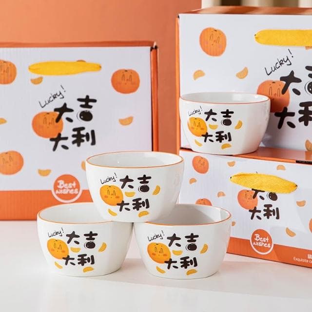 台灣現貨 創意 陶瓷 禮品 餐具 飯碗 禮盒 實用 小禮品 活動 贈送 可愛 俏皮 禮物 過年 過節 尾牙 喜慶