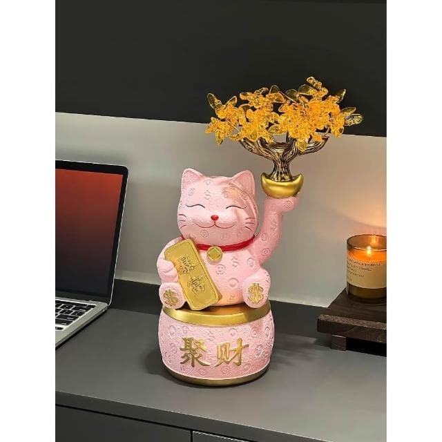 招財貓金元寶發財樹擺件客廳玄關電視櫃裝飾品開業喬遷新居禮物
