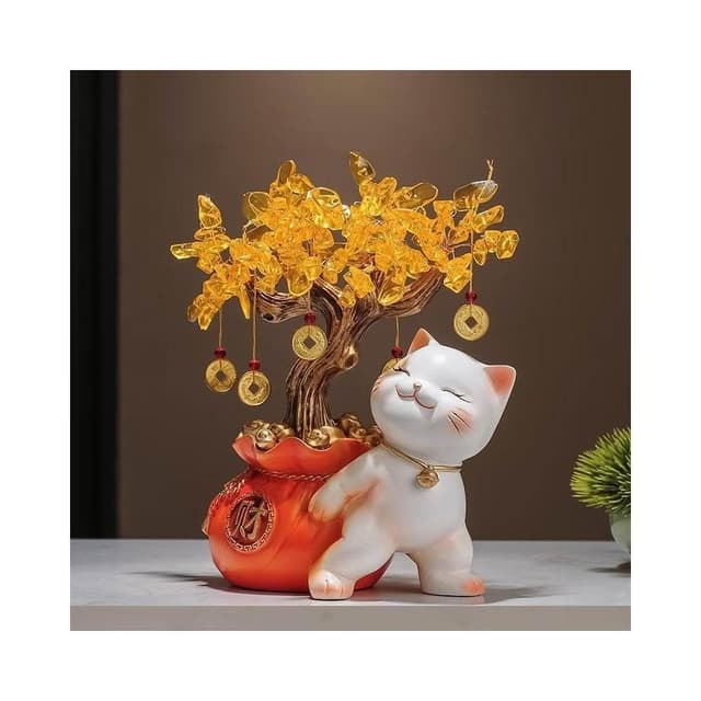 新中式福袋葫蘆招財貓擺件發財搖錢樹客廳酒櫃裝飾品喬遷新居禮品