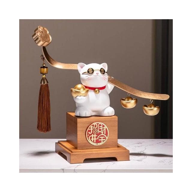 招財貓擺件高級感招財進寶辦公室前臺開業禮物開店禮品高檔發財貓