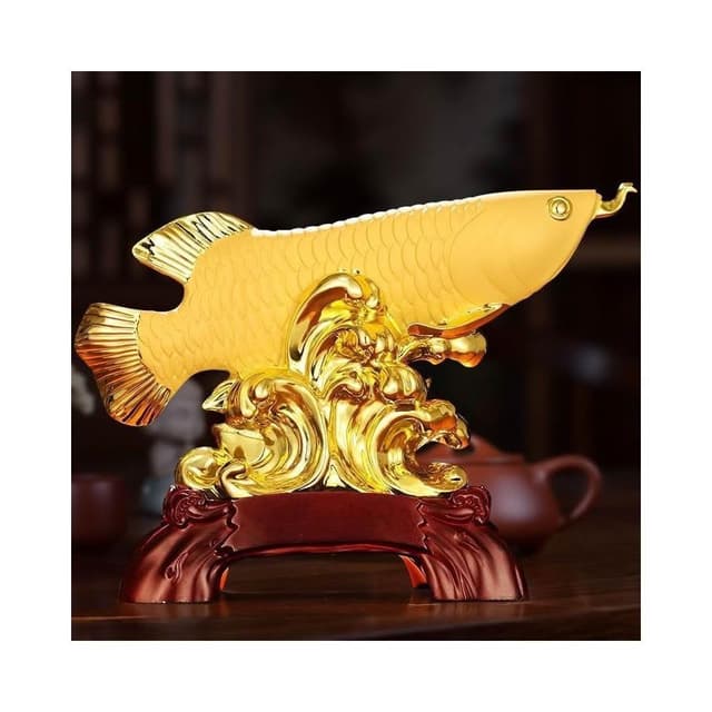 金龍魚沙金家居擺件客廳招財旺宅年年有餘送朋友搬家禮物喬遷禮品