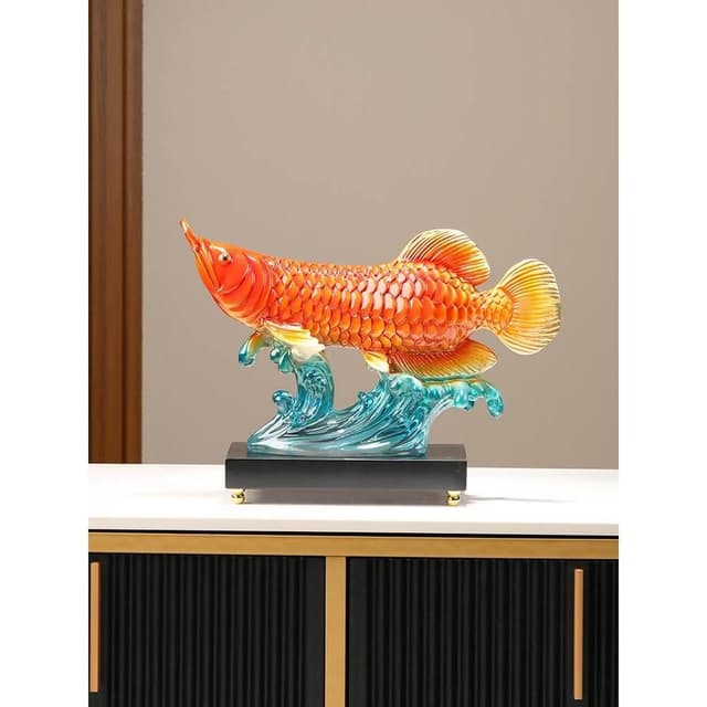 招財金龍魚擺件年年有餘客廳電視櫃酒櫃裝飾品公司喬遷開業禮物