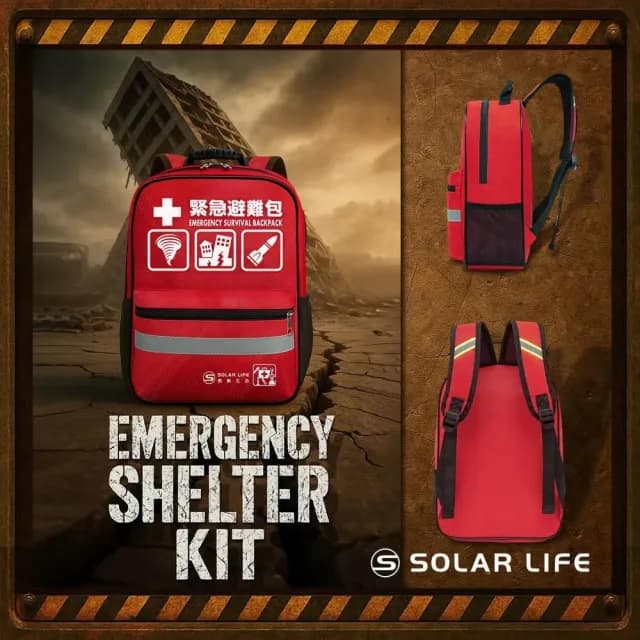 【索樂生活】地震防災緊急避難包配件 求救警報器 帳篷睡袋枕頭 濾水管水袋 雨衣手套 折疊碗餐具組