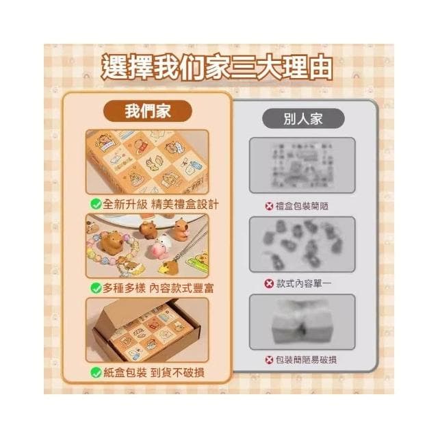 卡皮巴拉洞洞樂 戳戳樂盲盒（水豚公仔 水豚君 戳戳樂禮盒 可愛公仔盲盒 卡皮巴拉公仔 盲盒禮物 交換禮物 生日禮物）